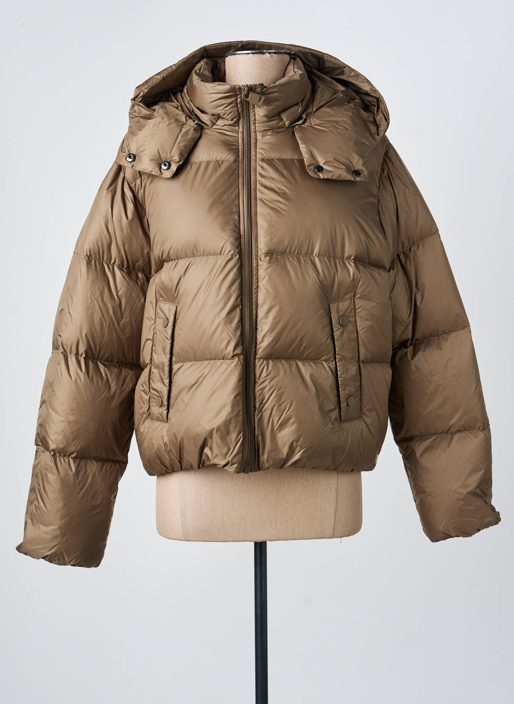 Geacă matlasată mâneci lungi cu glugă maro MPC (MA PETITE CAPSULE) femeie