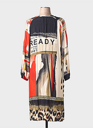 Rochie midi croială fluidă mâneci lungi bej TUZZI femeie