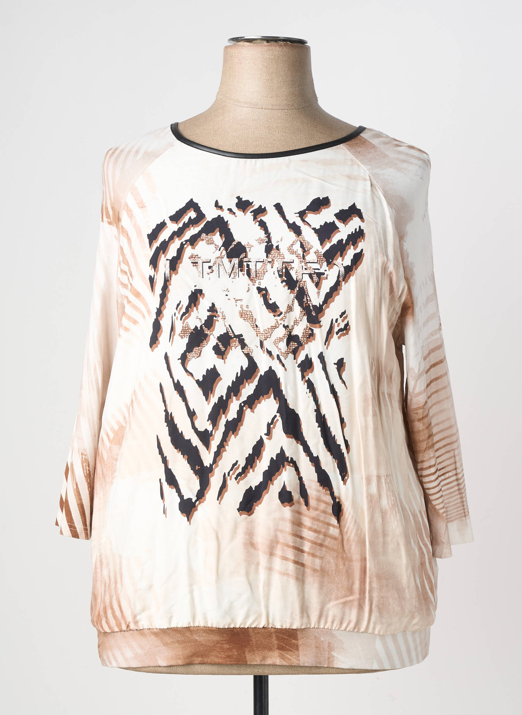Tricou mâneci 3/4 mâneci 3/4 bej FRANK WALDER femeie
