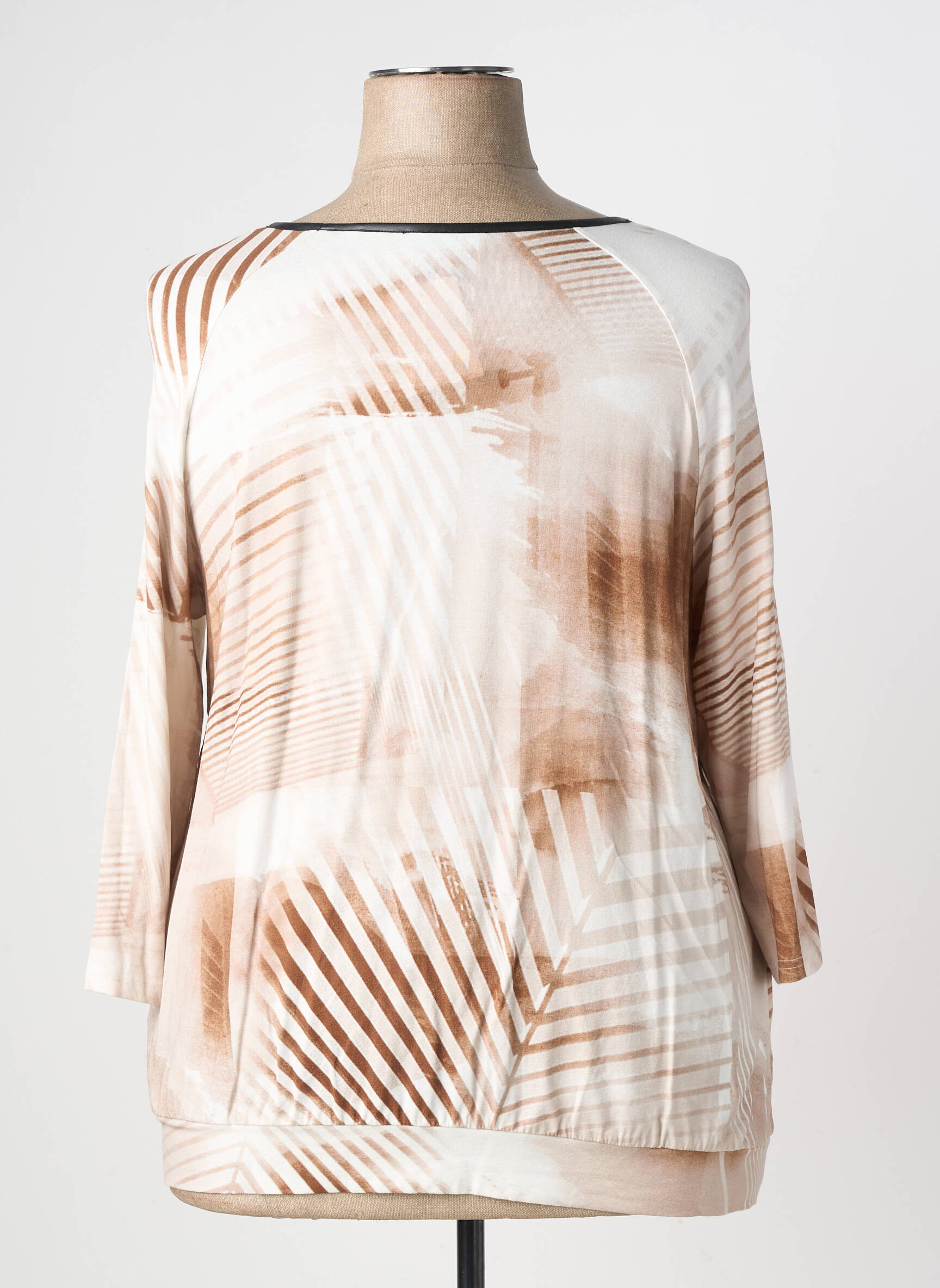 Tricou mâneci 3/4 mâneci 3/4 bej FRANK WALDER femeie