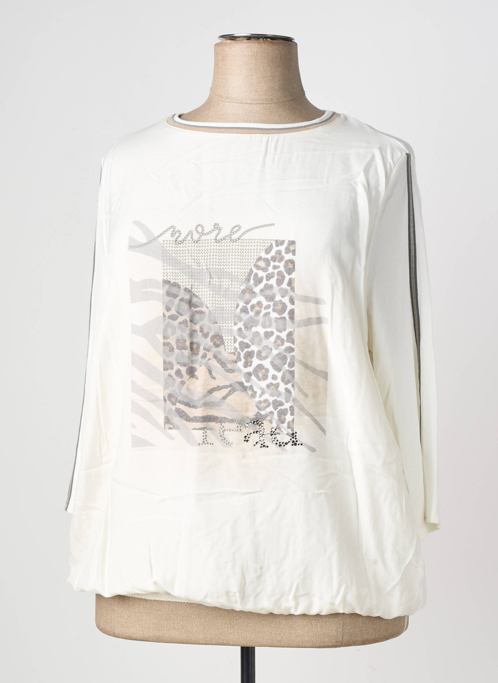 Tricou mâneci 3/4 mâneci 3/4 bej FRANK WALDER femeie