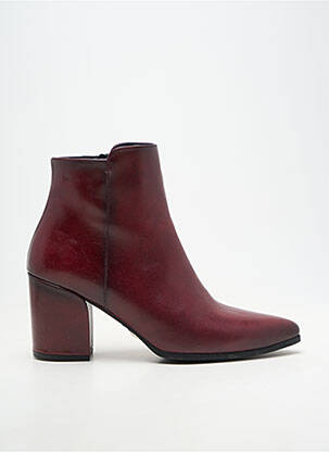 Botine/ghete material neted toc de 7 la 9 cm roșu DORKING femeie