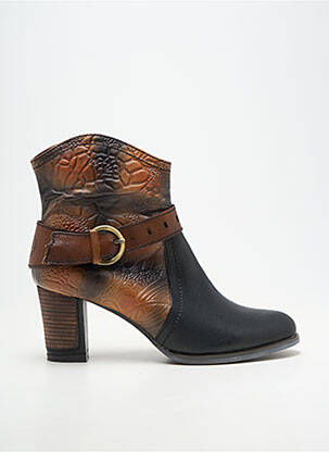 Botine/ghete material neted toc de 7 la 9 cm maro LAURA VITA femeie