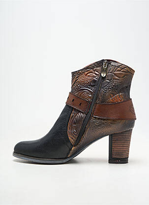 Botine/ghete material neted toc de 7 la 9 cm maro LAURA VITA femeie