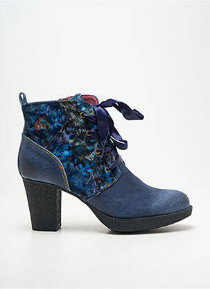 Botine/ghete nubuc toc de 7 la 9 cm albastru LAURA VITA femeie