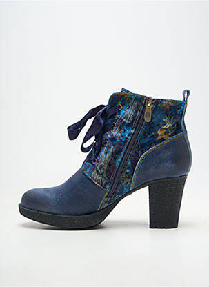Botine/ghete nubuc toc de 7 la 9 cm albastru LAURA VITA femeie