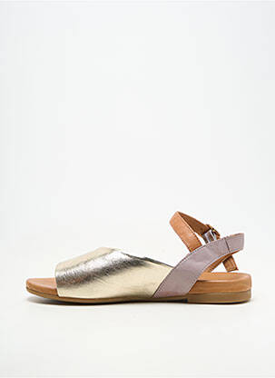 Sandale/pantofi decupați material neted toc plat până la 3 cm auriu COCO ET ABRICOT femeie