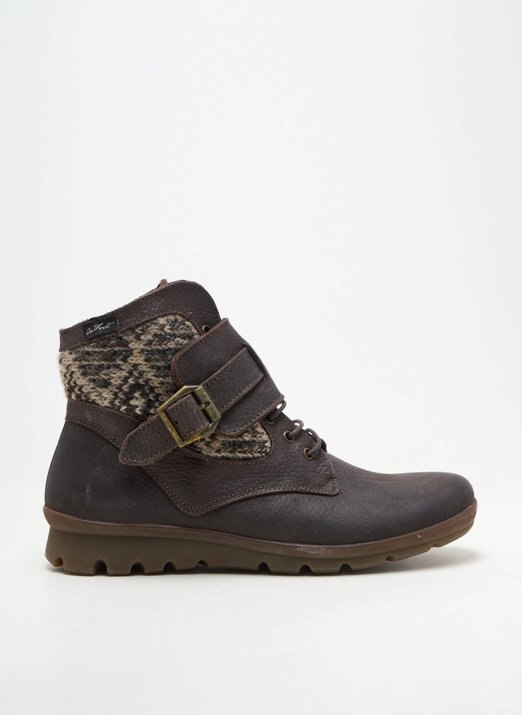 Botine/ghete material neted toc plat până la 3 cm gri ON FOOT femeie