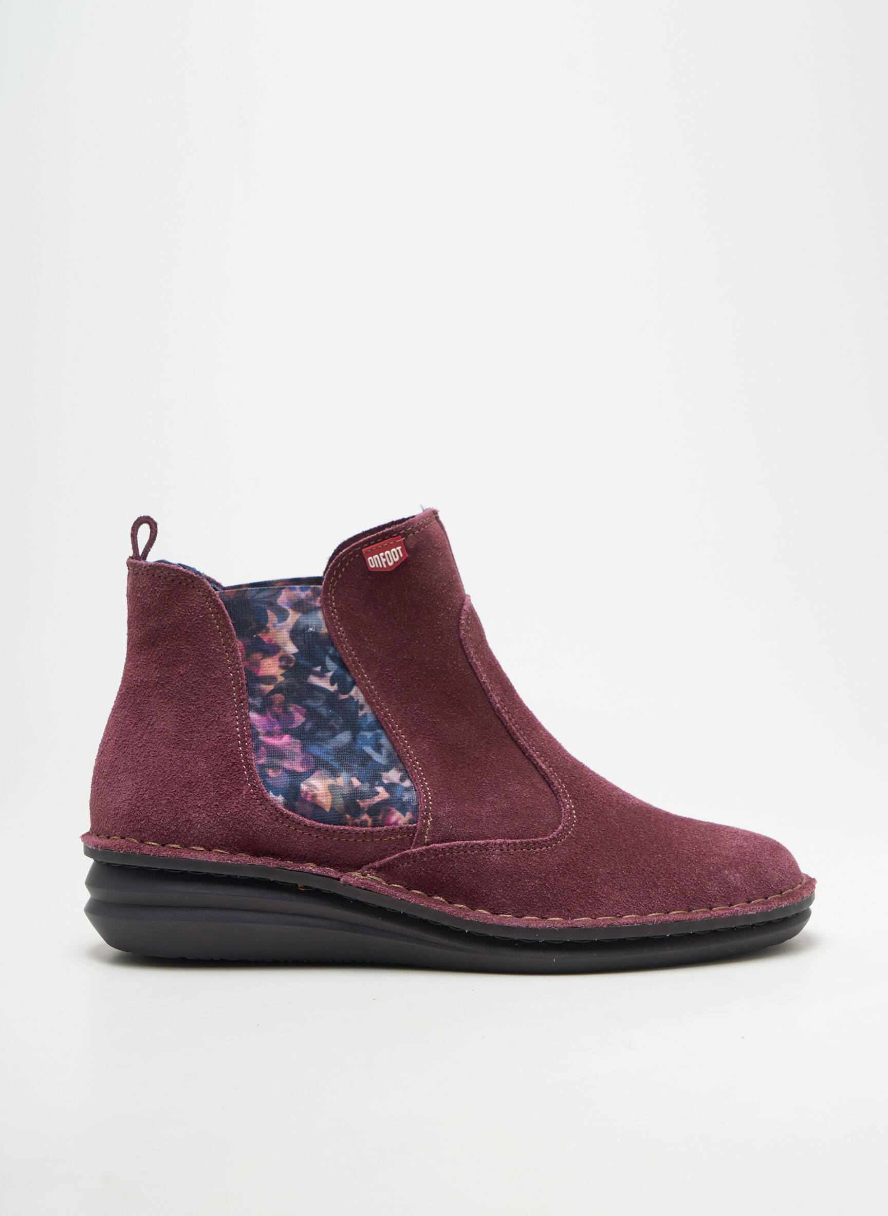 Botine/ghete nubuc toc plat până la 3 cm violet ON FOOT femeie