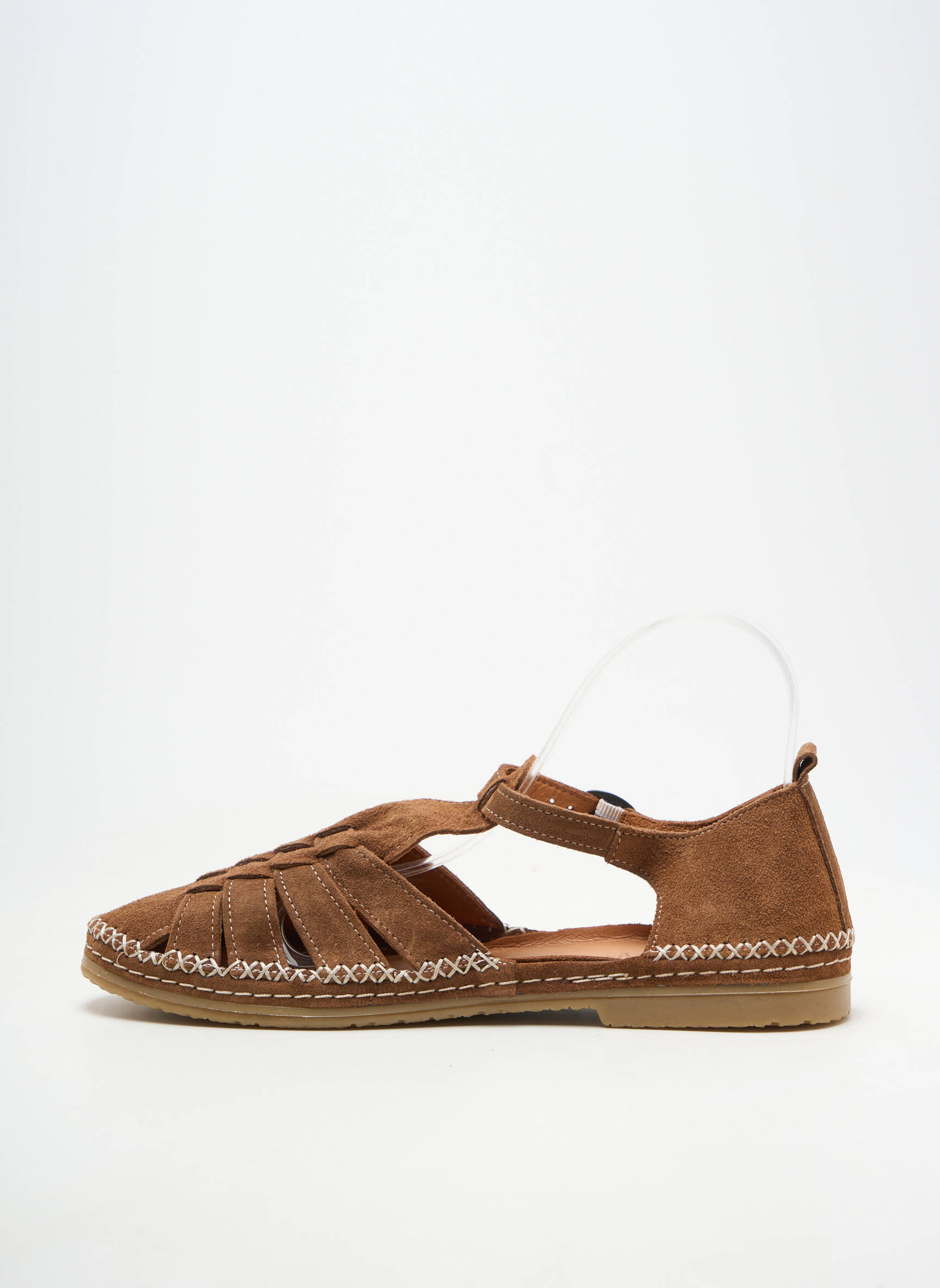 Sandale/pantofi decupați chiquet toc plat până la 3 cm maro COCO ET ABRICOT femeie