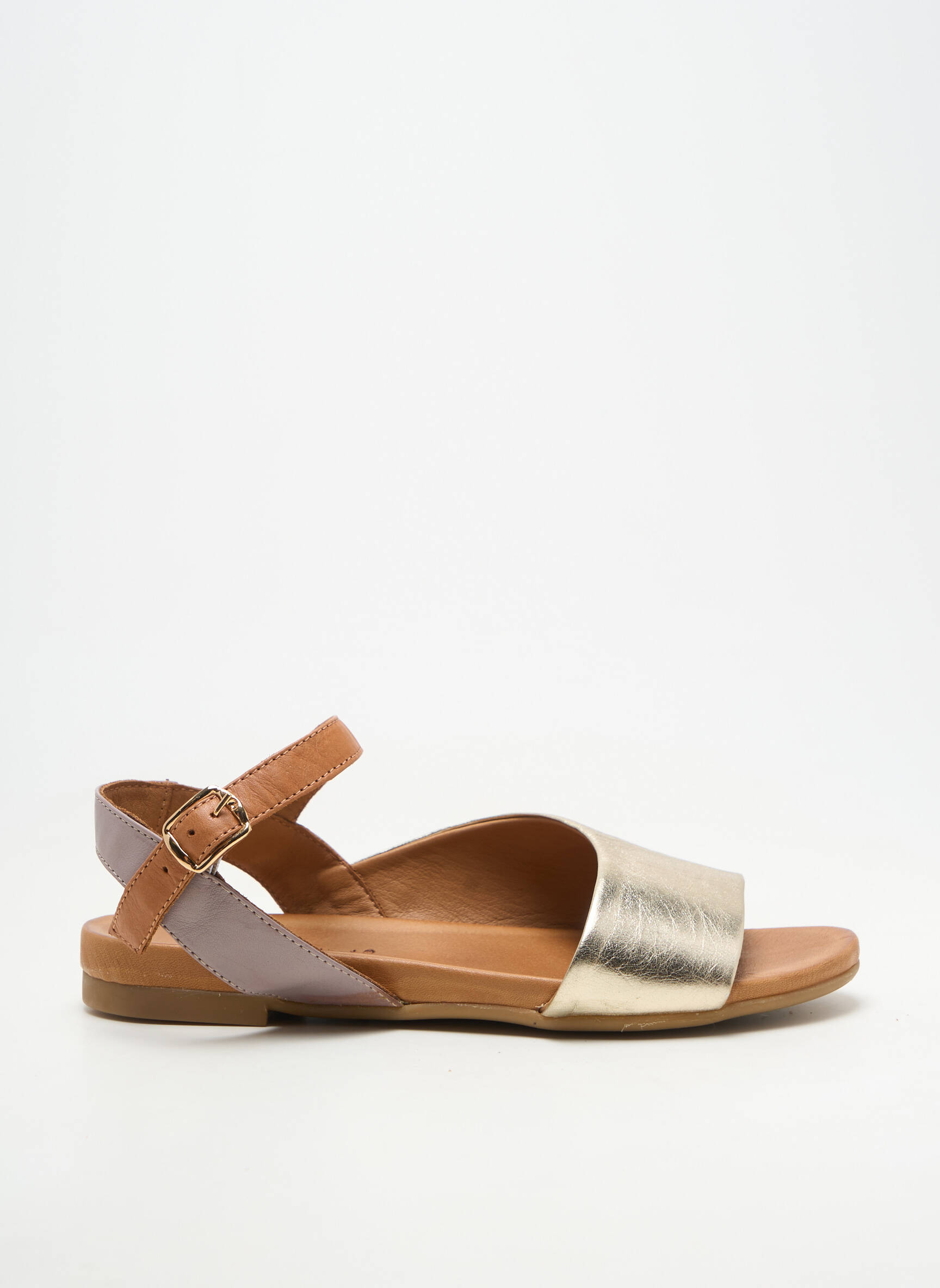 Sandale/pantofi decupați material neted toc plat până la 3 cm auriu COCO ET ABRICOT femeie