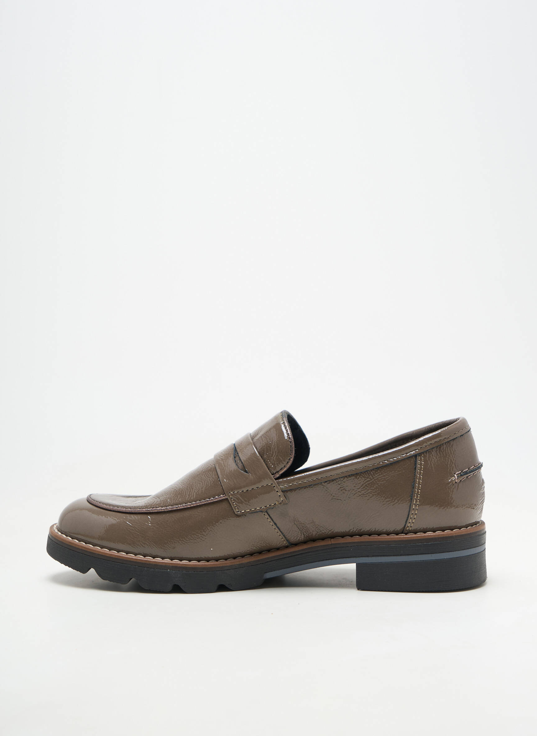 Mocasini chiquet toc plat până la 3 cm gri GEO-REINO femeie
