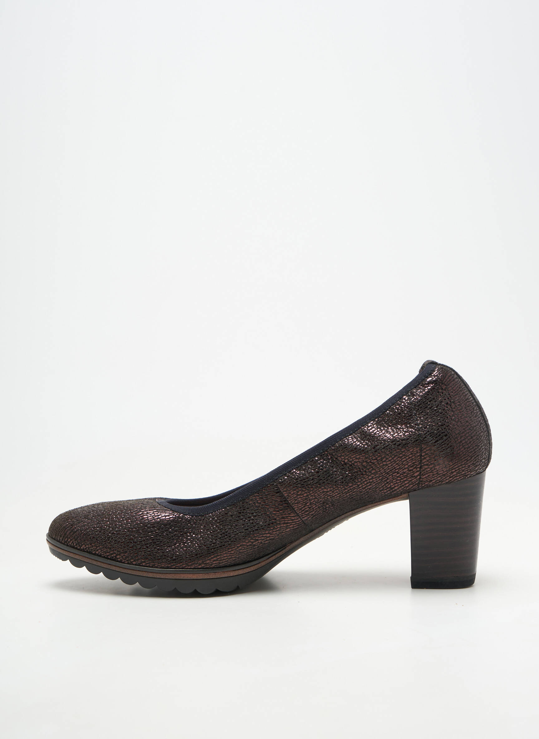 Pantofi cu toc țesătură satinată toc de 4 la 6 cm maro TAMARIS femeie