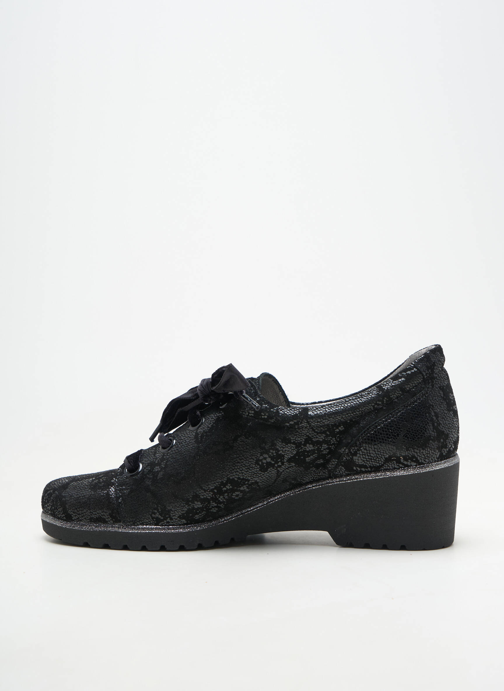 Încălțăminte de confort arcadă plantară toc de 4 la 6 cm negru PEDI GIRL femeie