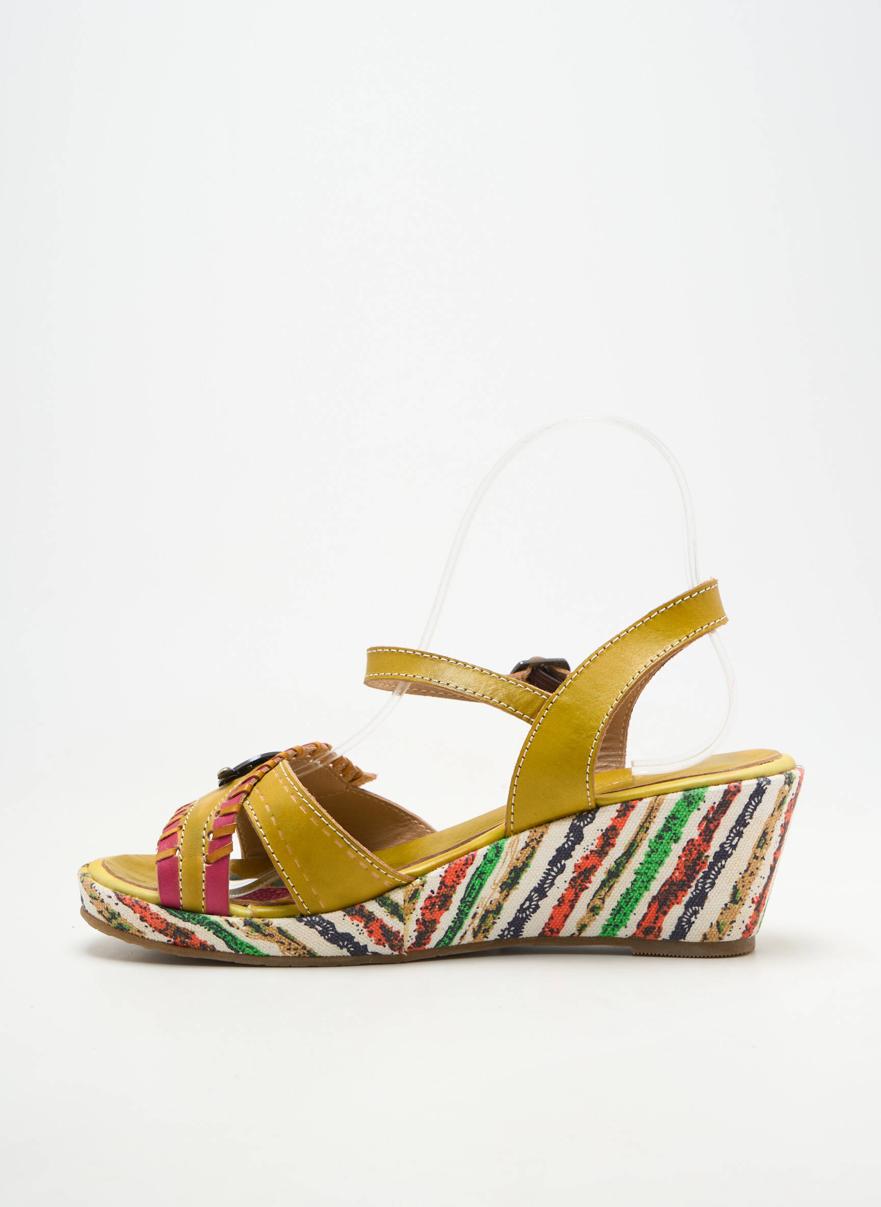 Sandale/pantofi decupați toc platformă toc de 4 la 6 cm galben LAURA VITA femeie