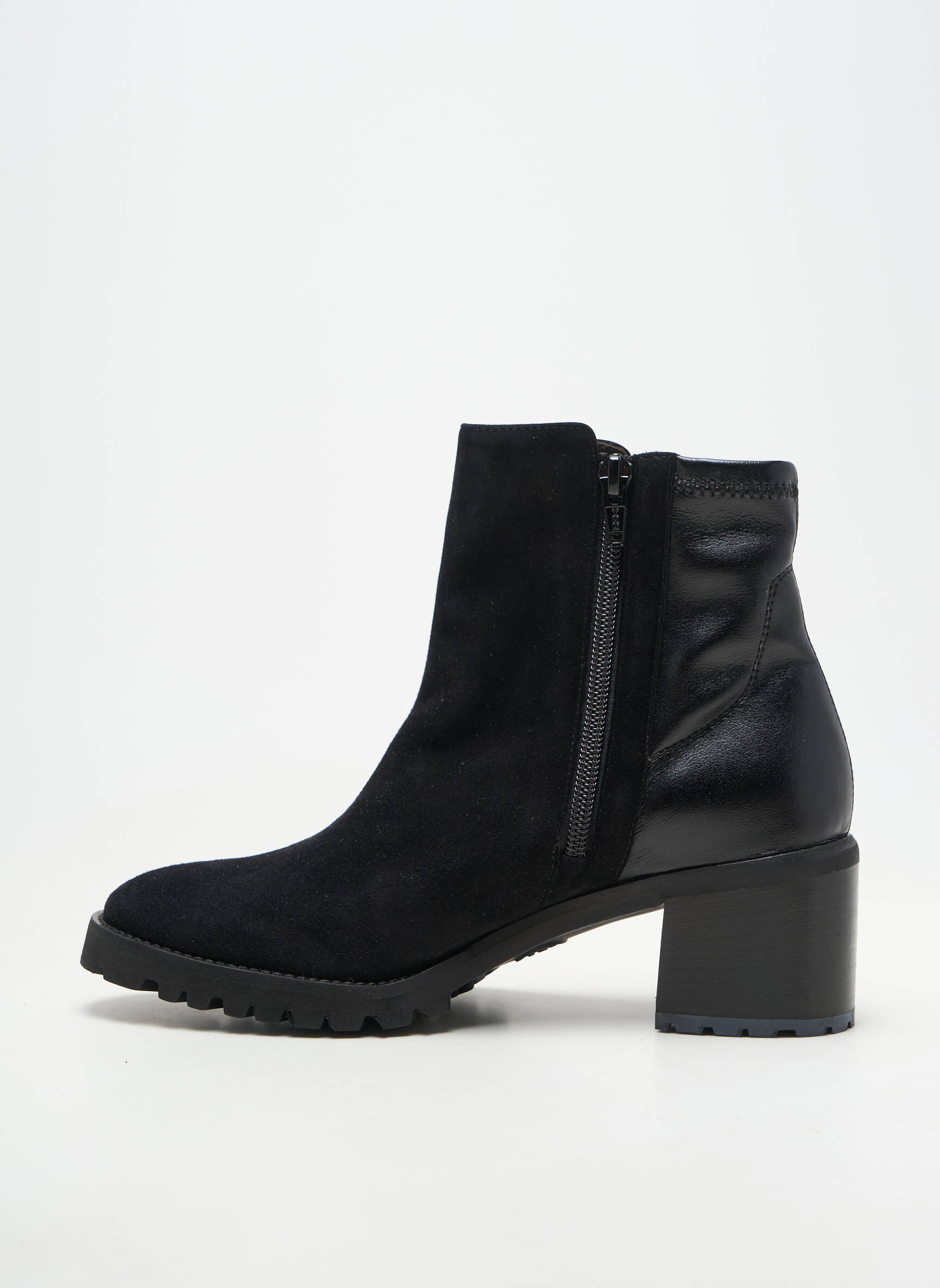 Botine/ghete cubanez toc de 4 la 6 cm negru BRUNATE femeie
