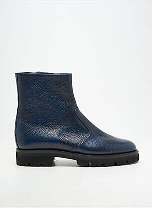 Cizme material neted toc plat până la 3 cm albastru WALTER SHOES femeie