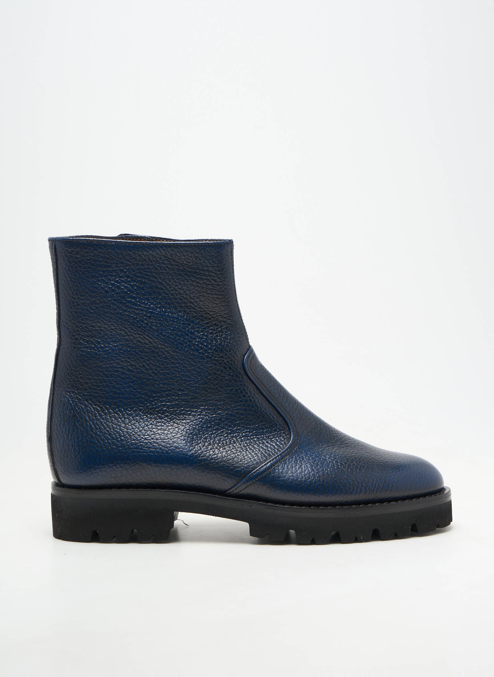 Cizme material neted toc plat până la 3 cm albastru WALTER SHOES femeie