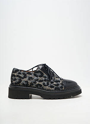 Mocasini material neted toc de 4 la 6 cm negru HOMERS femeie