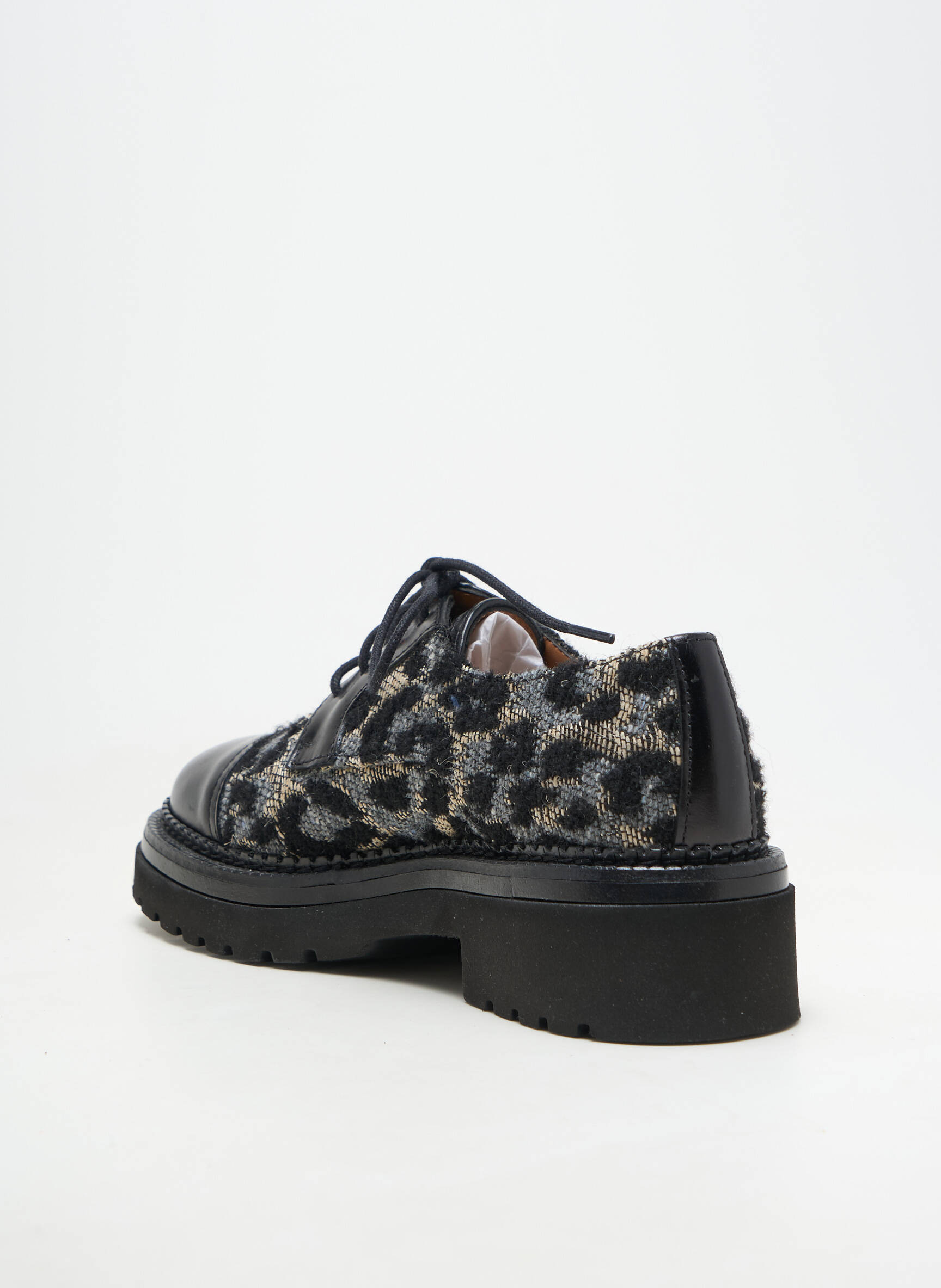 Mocasini material neted toc de 4 la 6 cm negru HOMERS femeie