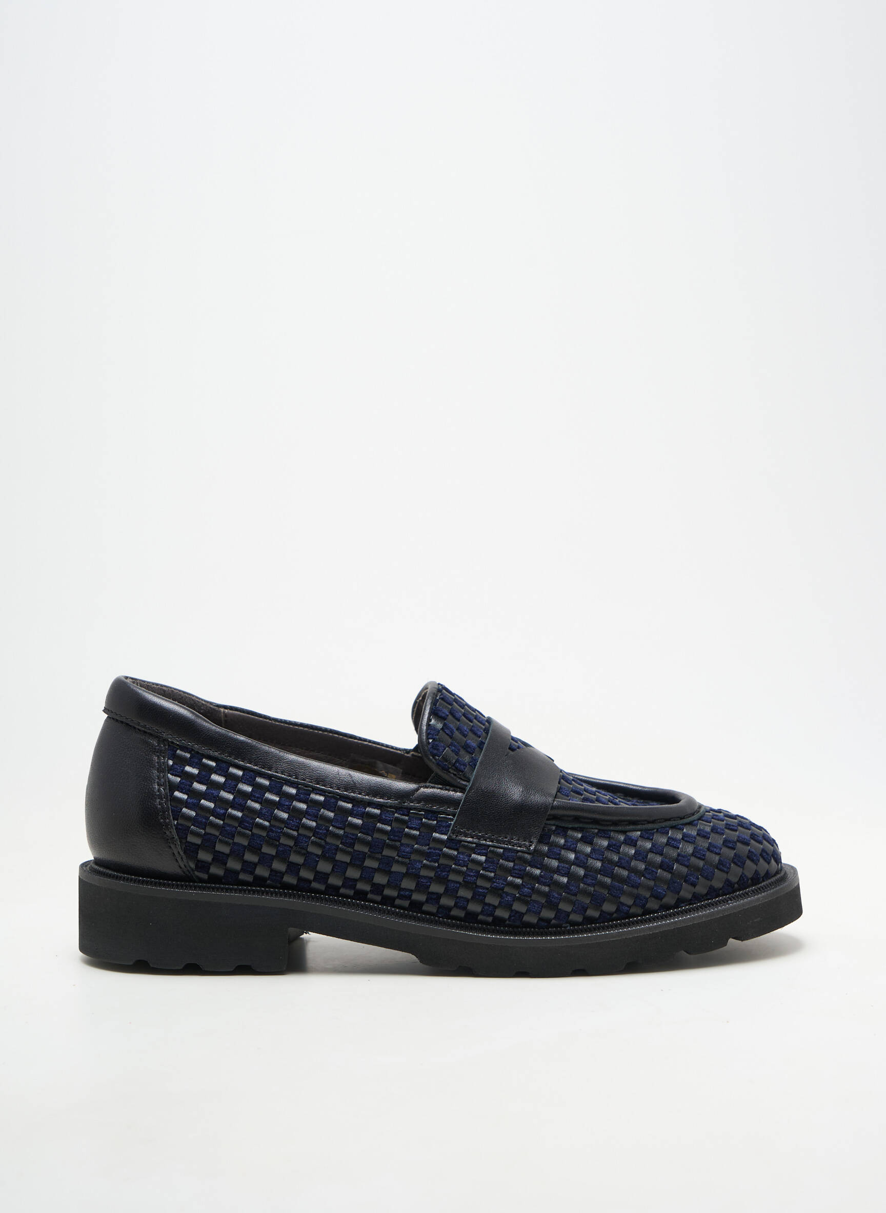 Mocasini material neted toc plat până la 3 cm albastru SOFTWAVES femeie