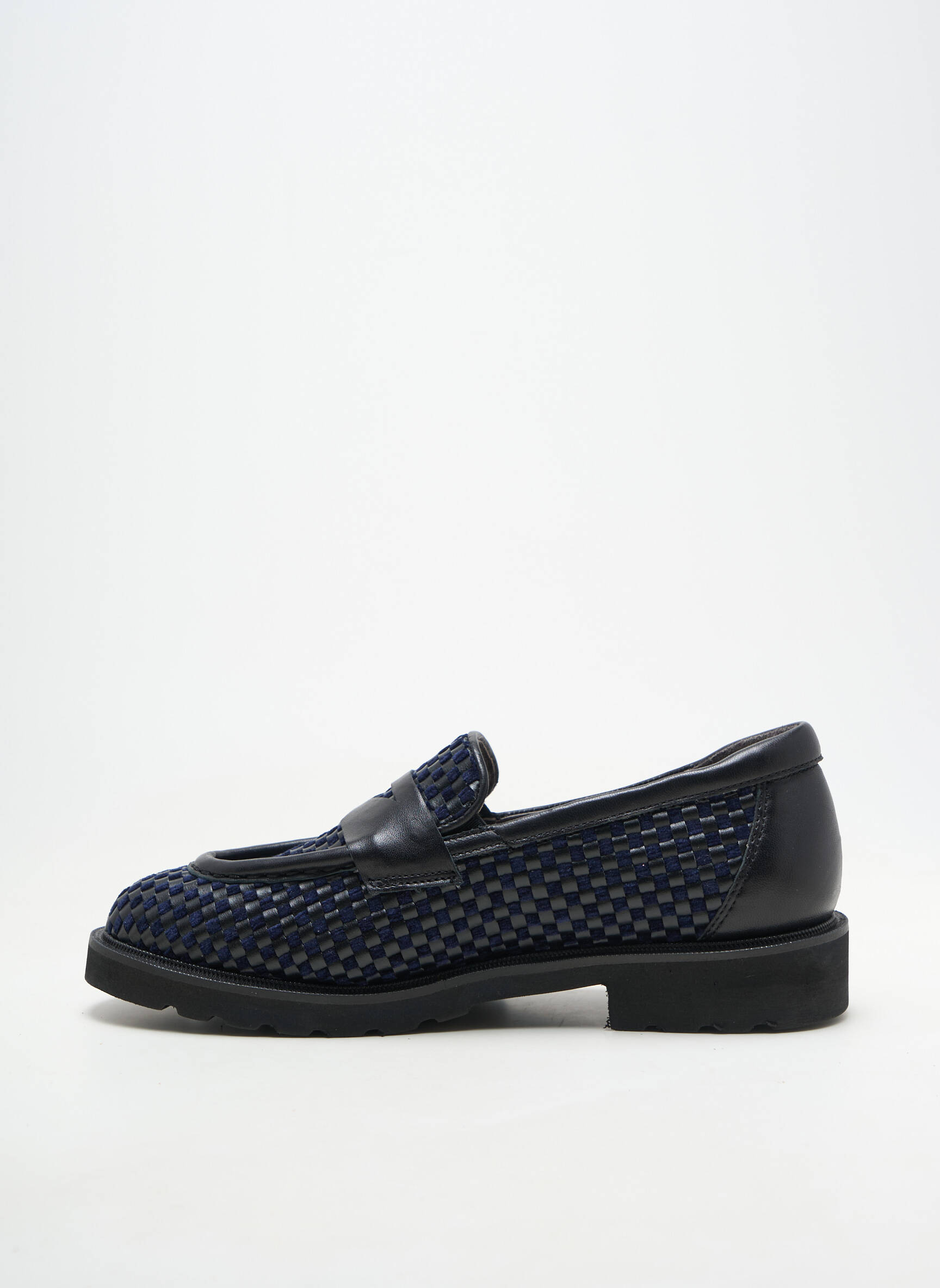 Mocasini material neted toc plat până la 3 cm albastru SOFTWAVES femeie