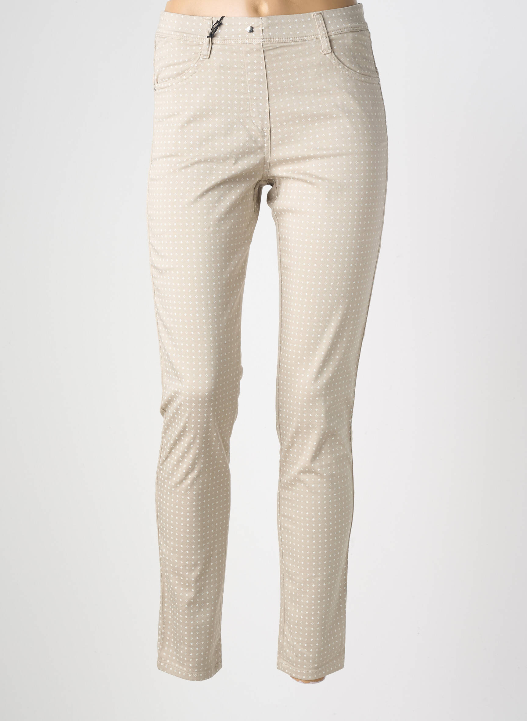 Pantalon slim elasticitate mărime normală bej EAST DRIVE femeie