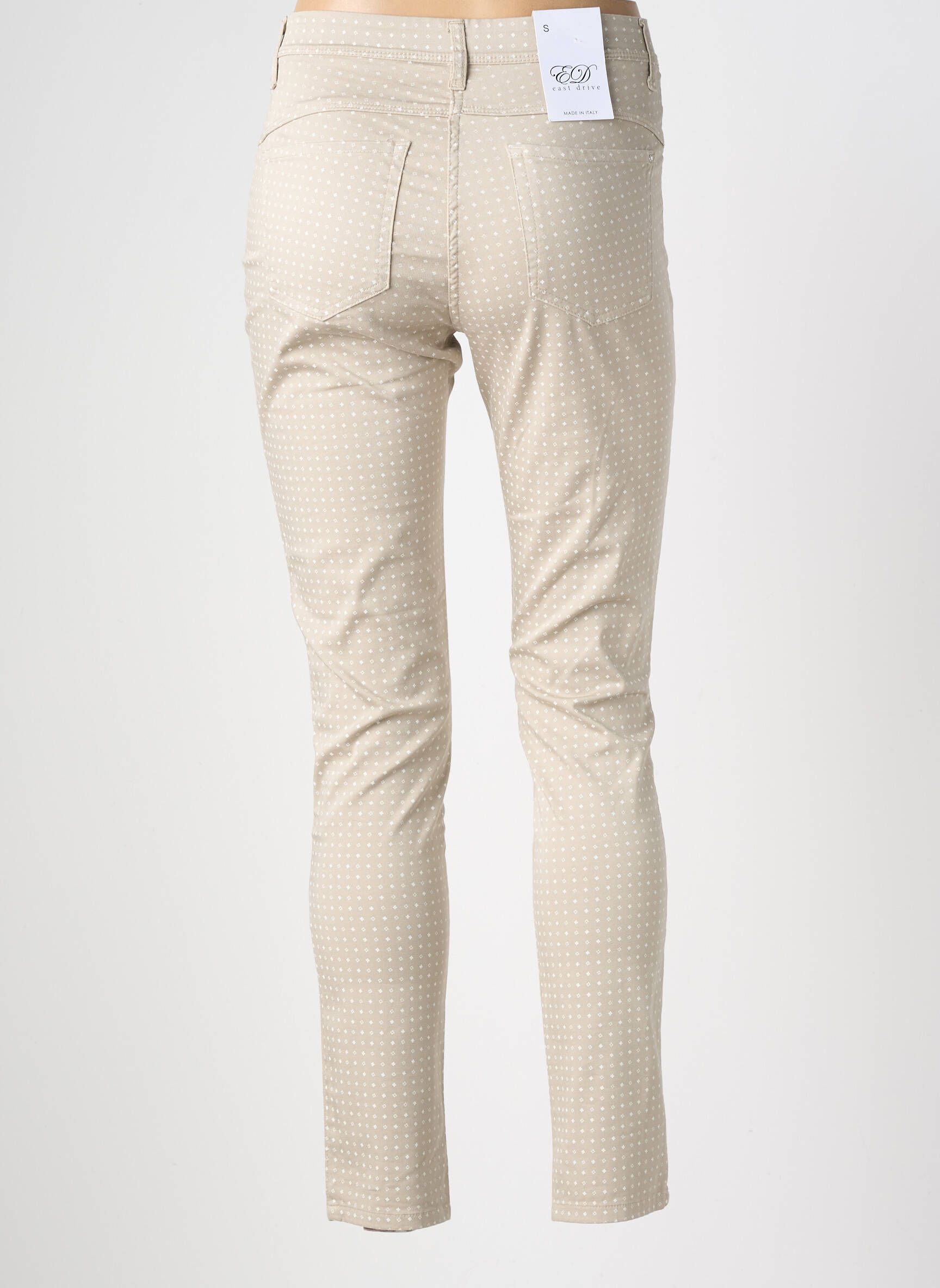 Pantalon slim elasticitate mărime normală bej EAST DRIVE femeie