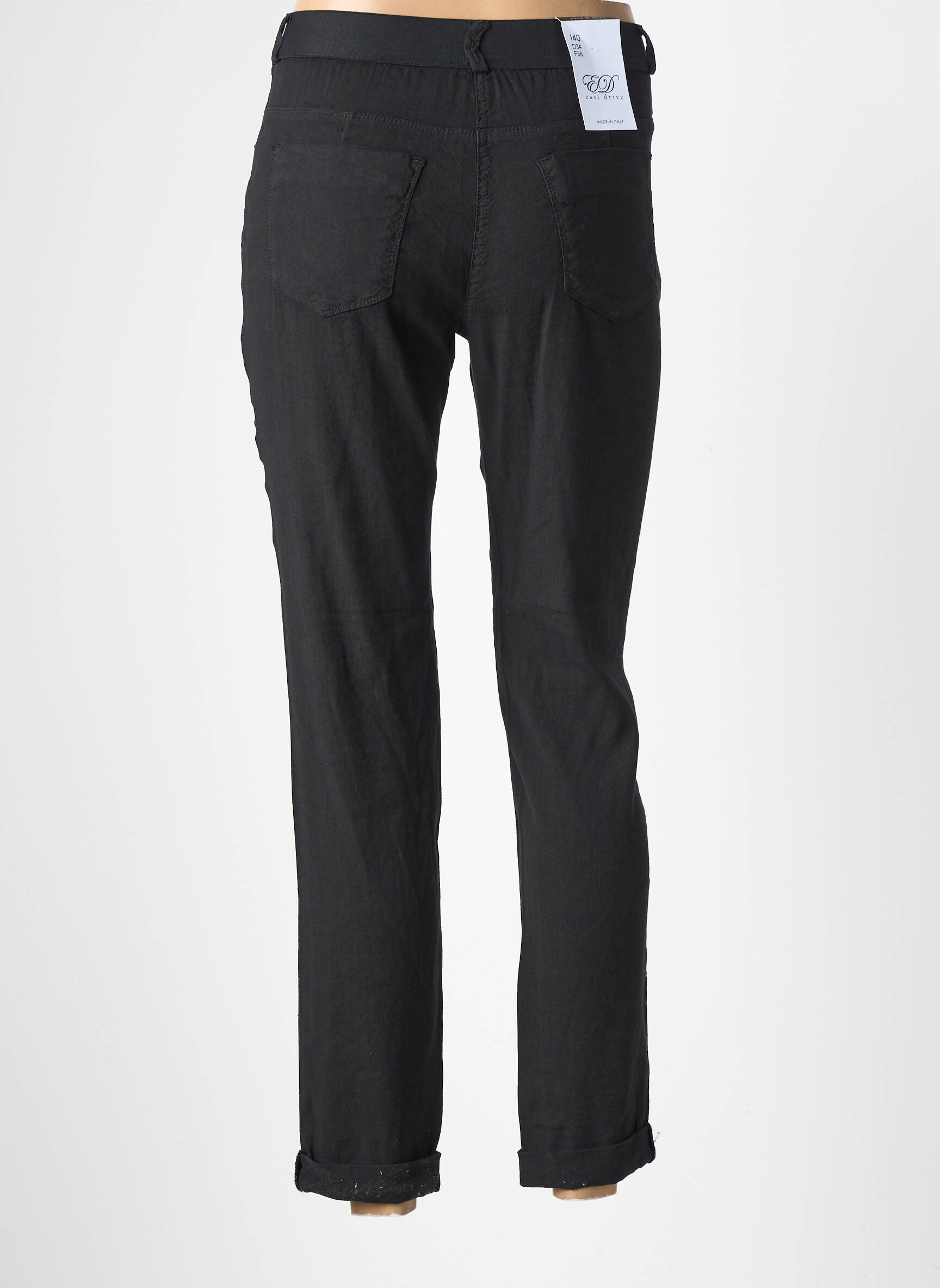 Pantalon slim țesătură poplin mărime normală negru EAST DRIVE femeie