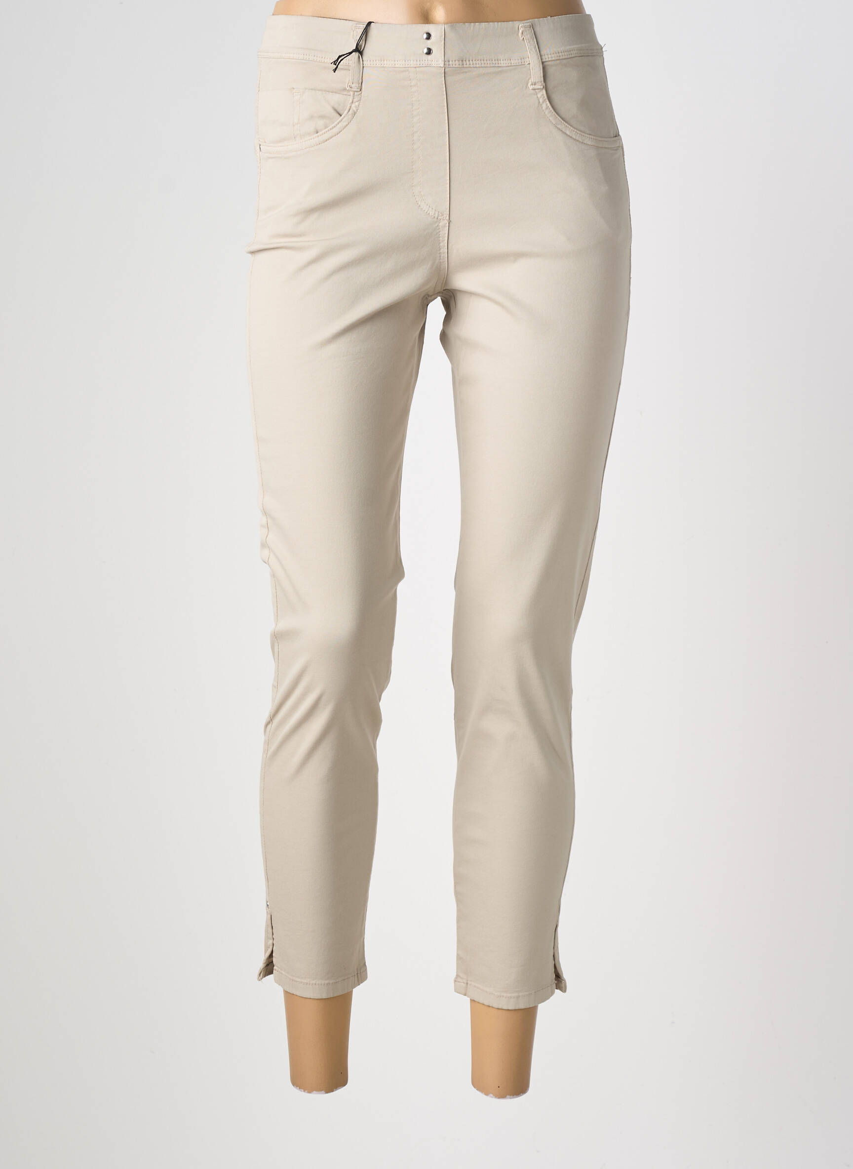 Pantalon 7/8 elasticitate mărime normală bej EAST DRIVE femeie