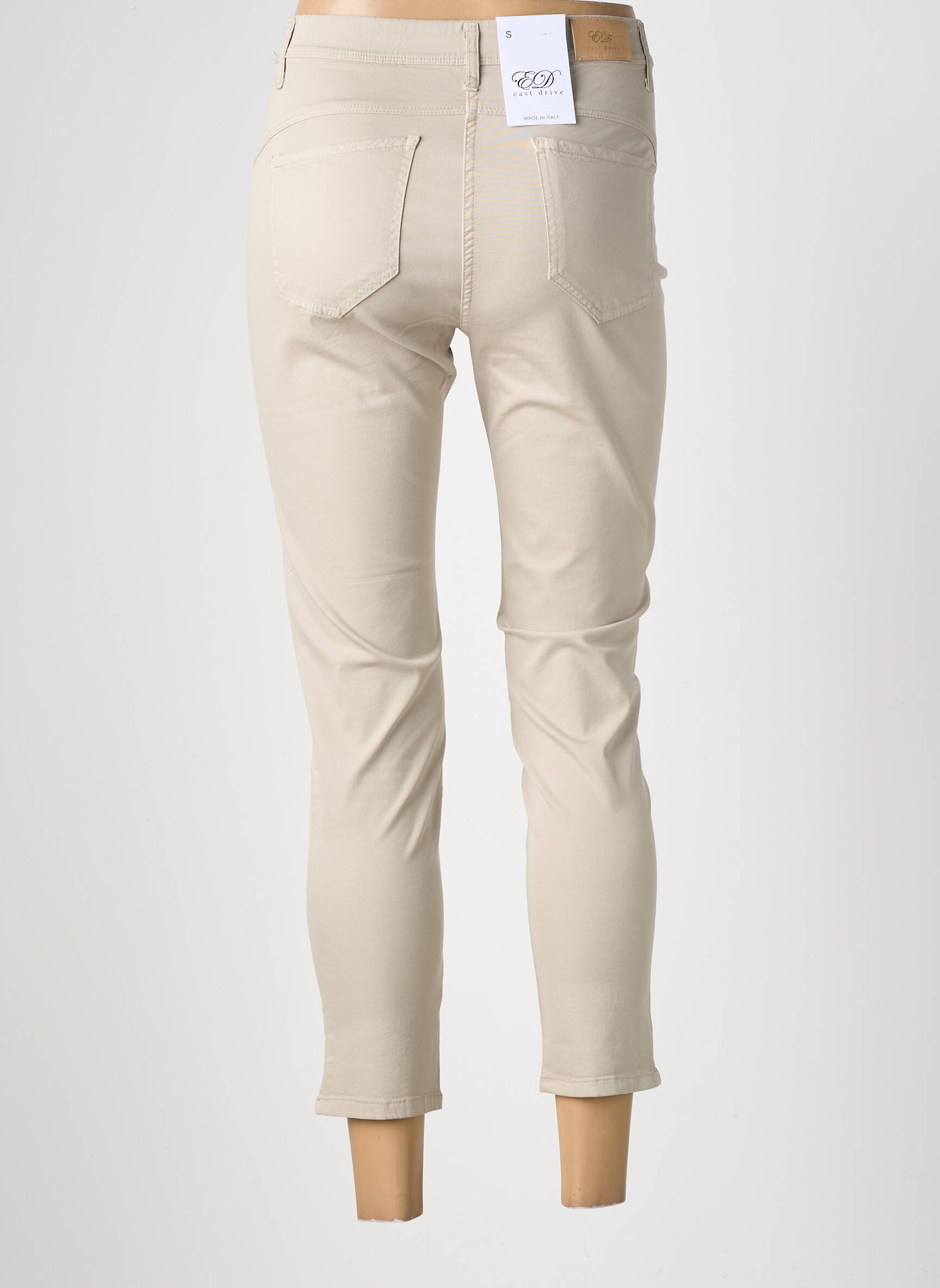 Pantalon 7/8 elasticitate mărime normală bej EAST DRIVE femeie