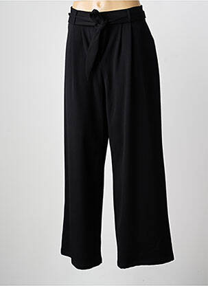 Pantalon larg țesătură poplin mărime normală negru IKKS femeie