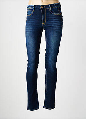 Blugi skinny țesătură brută mărime normală albastru LE TEMPS DES CERISES femeie