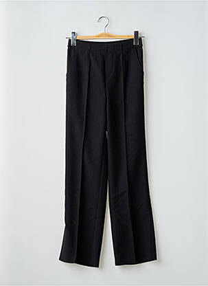 Pantalon drept țesătură crep mărime normală negru LE TEMPS DES CERISES femeie