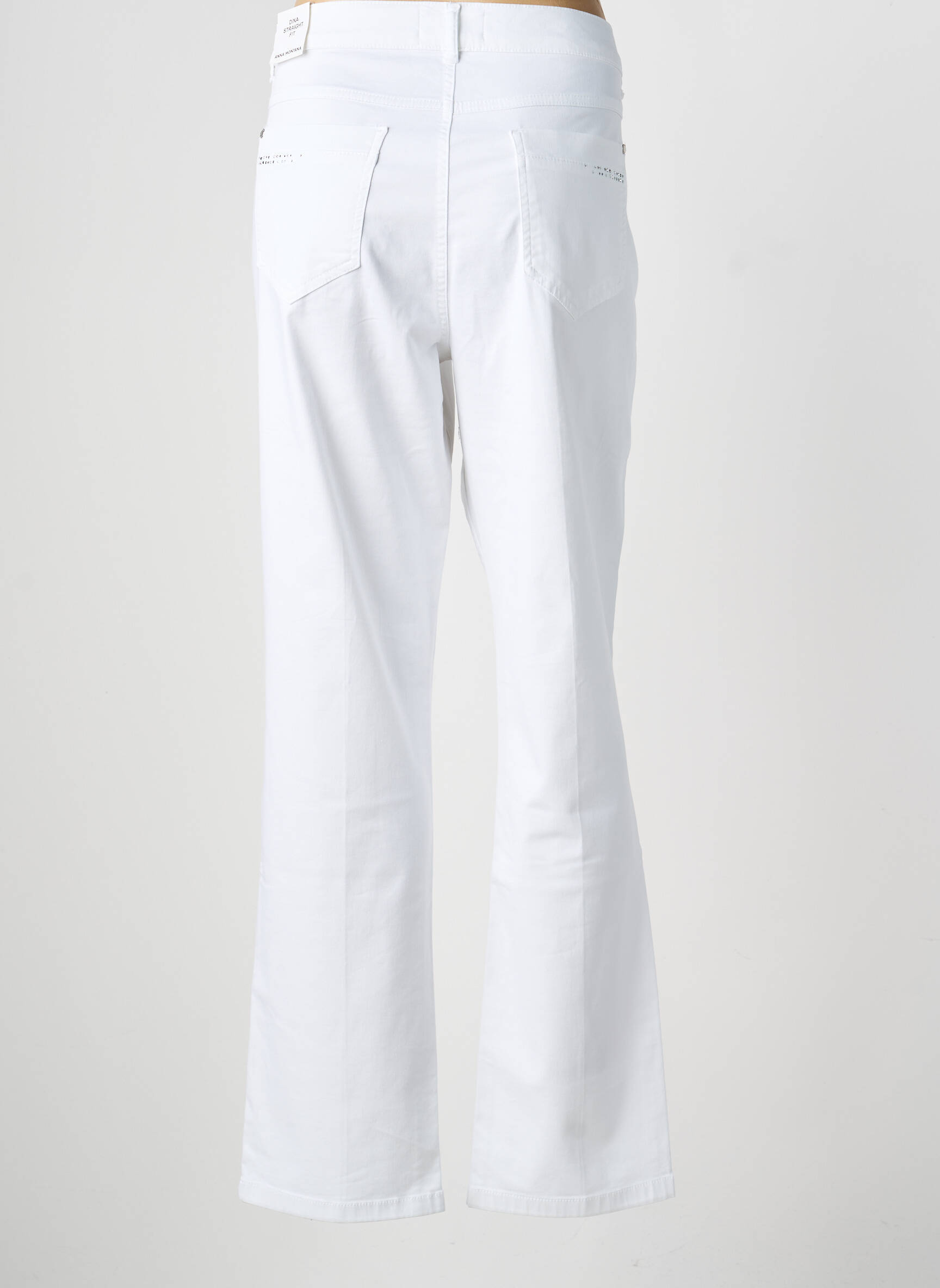 Pantalon drept elasticitate mărime normală alb ANNA MONTANA femeie