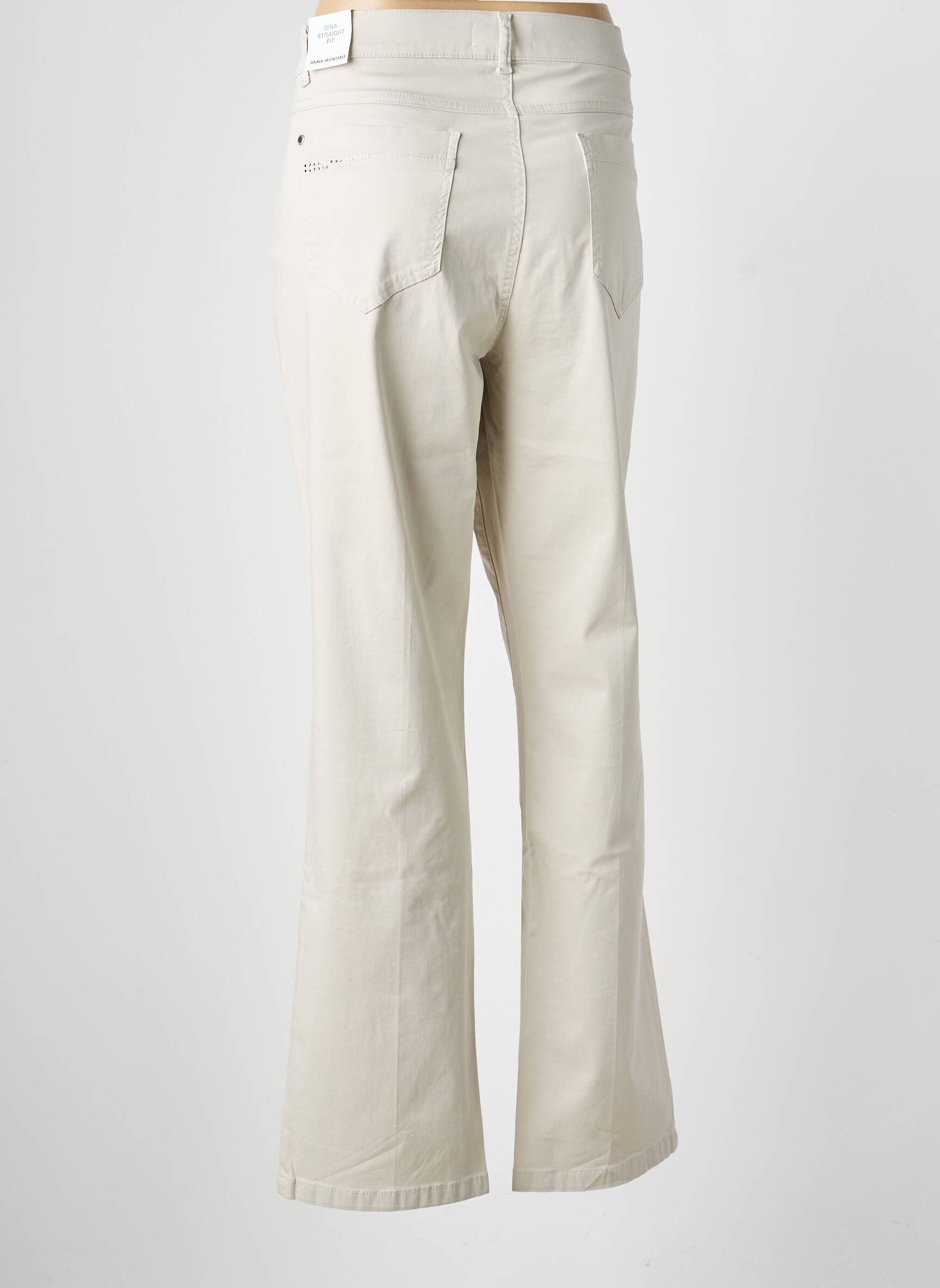Pantalon drept elasticitate mărime normală bej ANNA MONTANA femeie