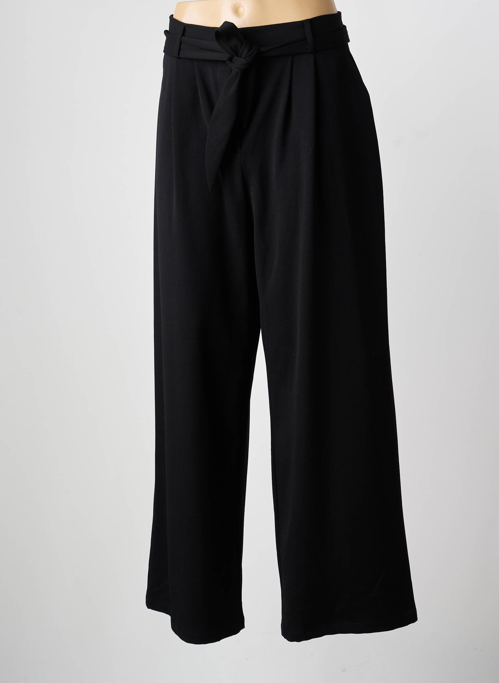 Pantalon larg țesătură poplin mărime normală negru IKKS femeie