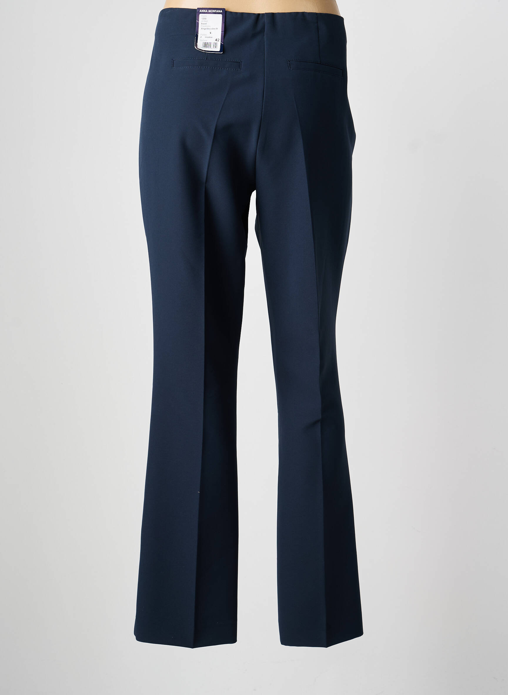 Pantalon slim talie elastică mărime normală albastru ANNA MONTANA femeie