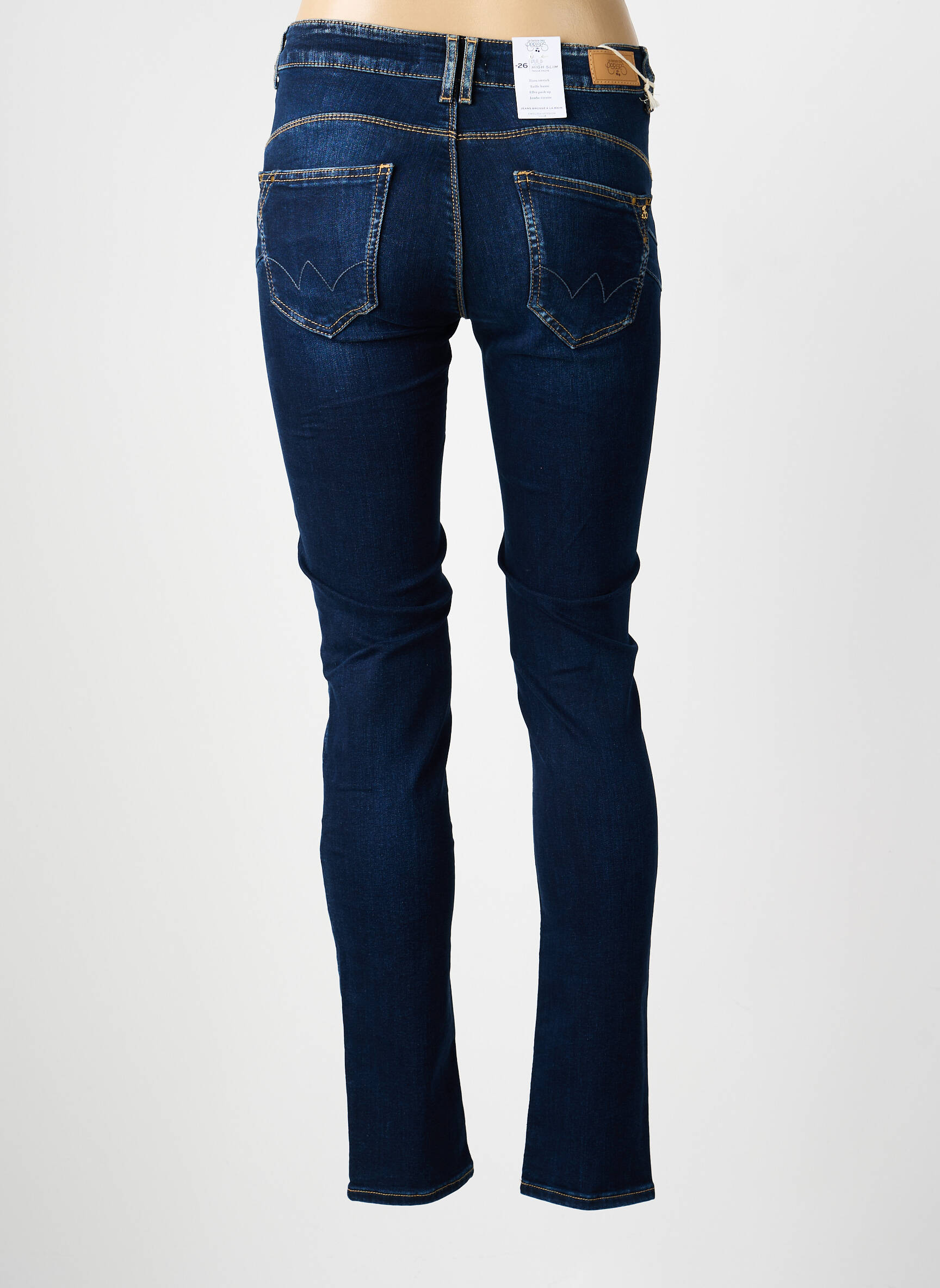 Blugi skinny țesătură brută mărime normală albastru LE TEMPS DES CERISES femeie