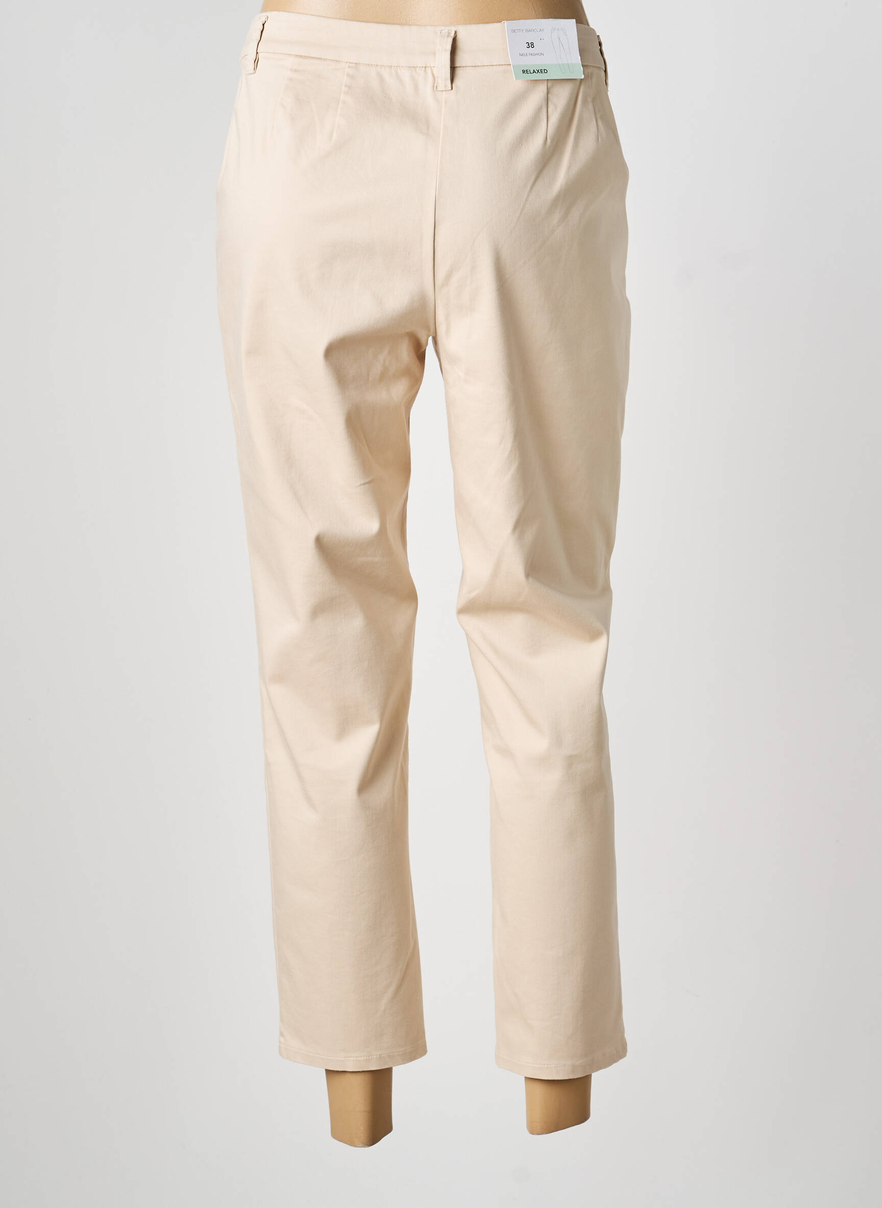 Pantalon 7/8 țesătură poplin mărime normală bej BETTY BARCLAY femeie