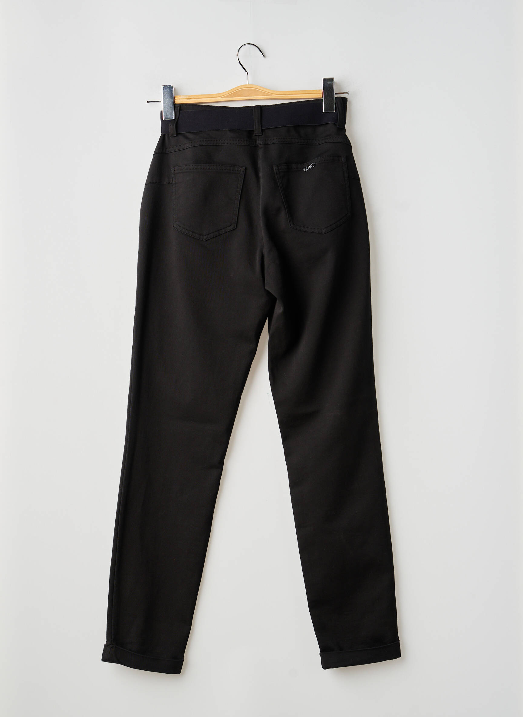 Pantalon slim țesătură poplin mărime normală negru LIU JO femeie