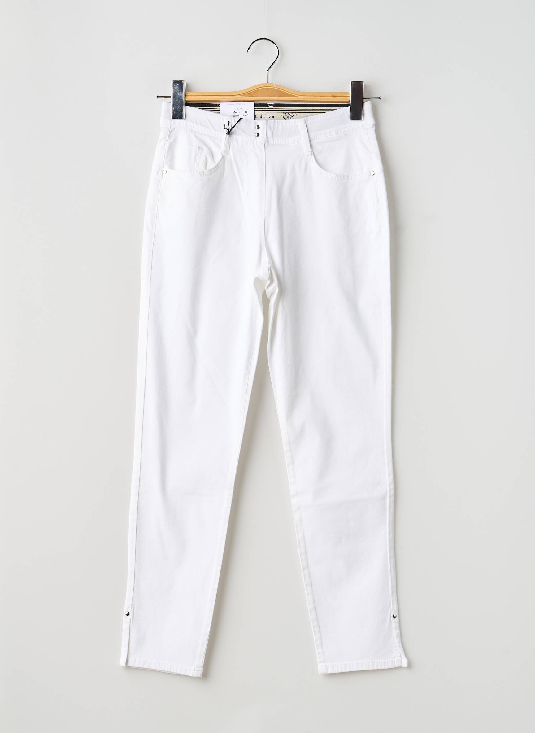 Pantalon slim elasticitate mărime normală alb EAST DRIVE femeie