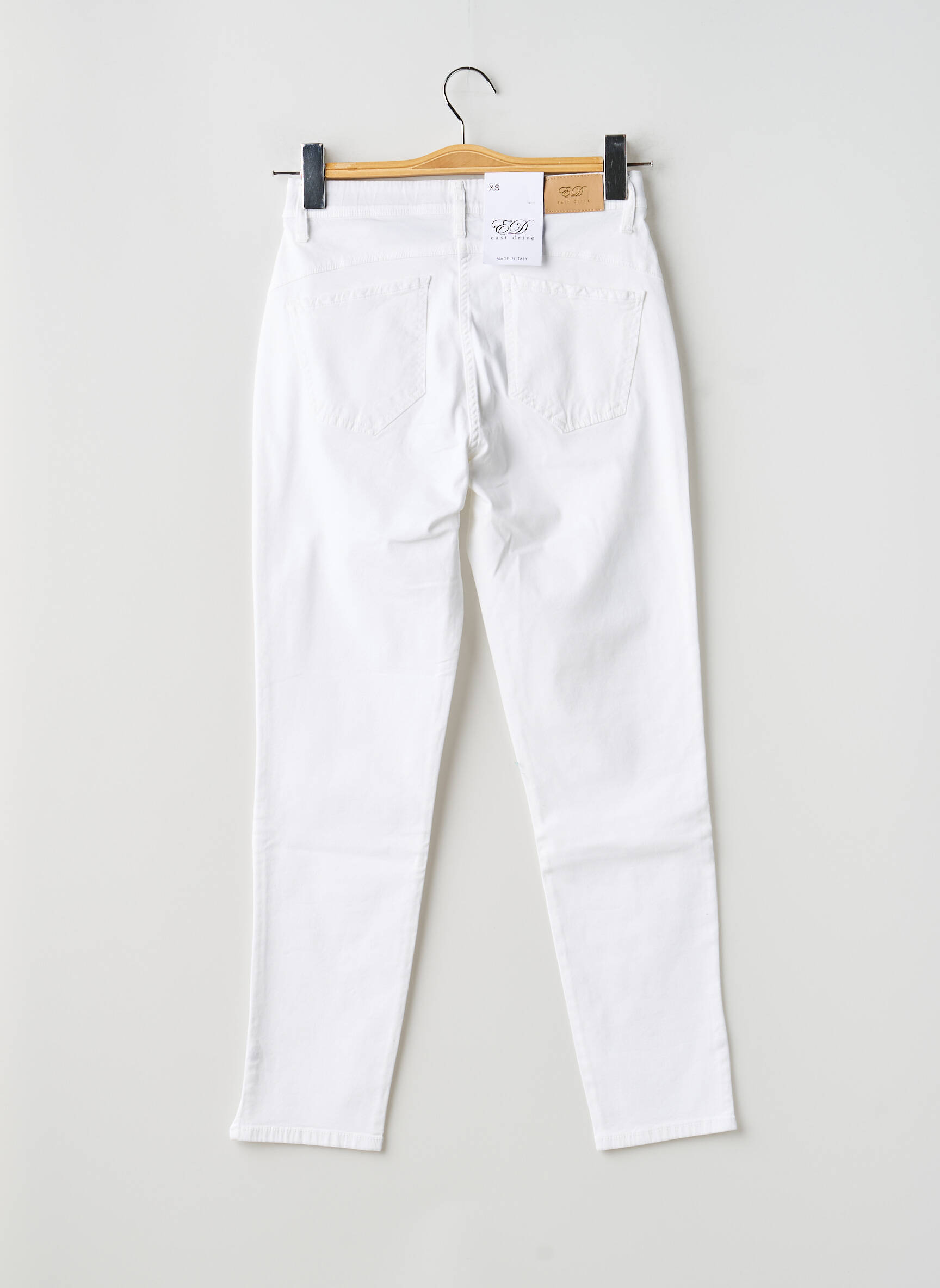 Pantalon slim elasticitate mărime normală alb EAST DRIVE femeie