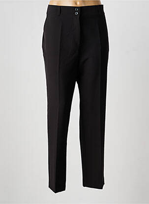 Pantalon drept țesătură crep talie înaltă negru LAUREN VIDAL femeie