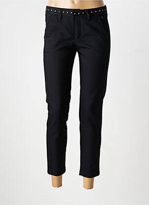 Pantalon chino țesătură poplin mărime normală negru FREEMAN T.PORTER femeie