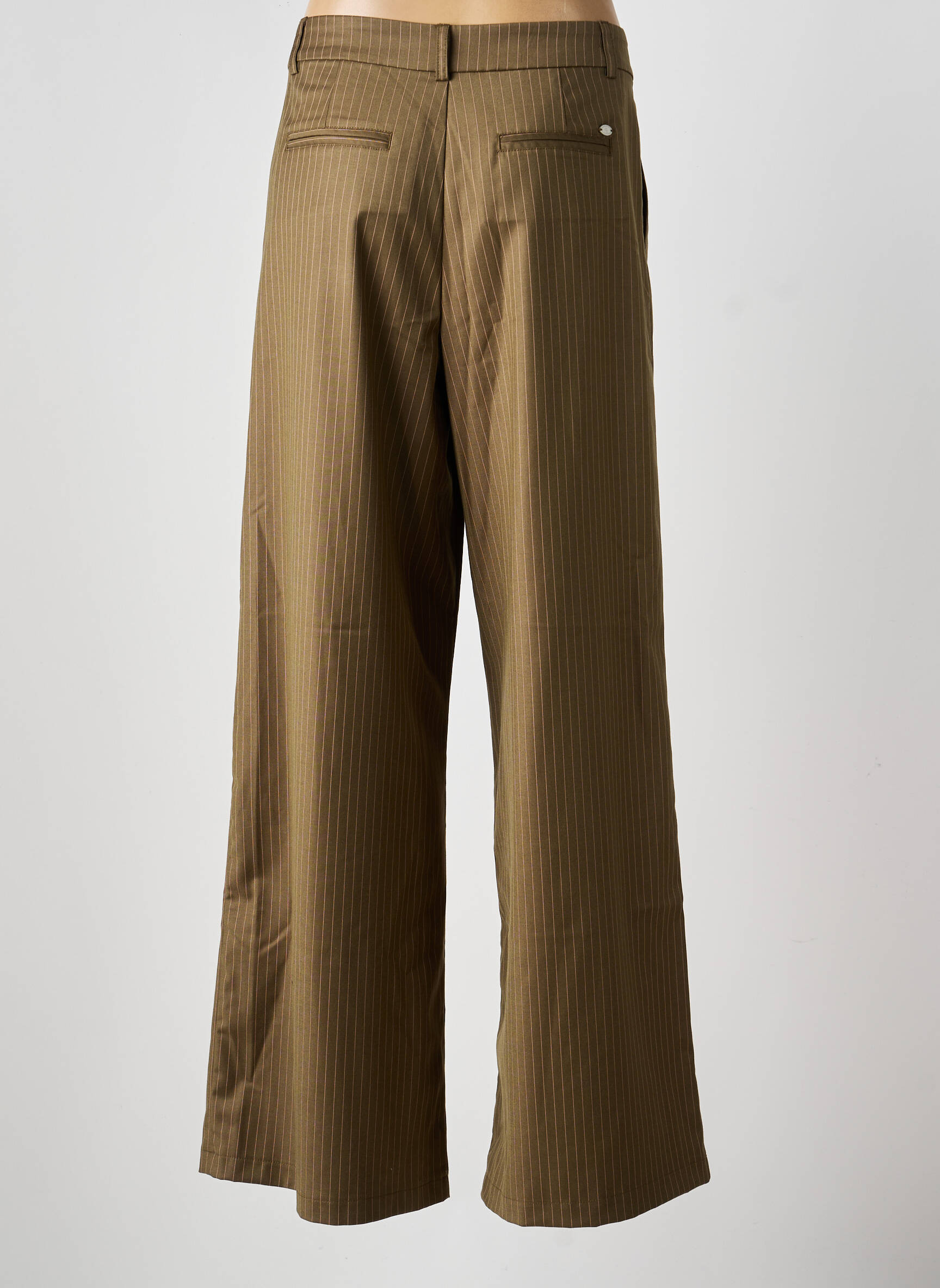 Pantalon larg țesătură poplin mărime normală verde FREEMAN T.PORTER femeie