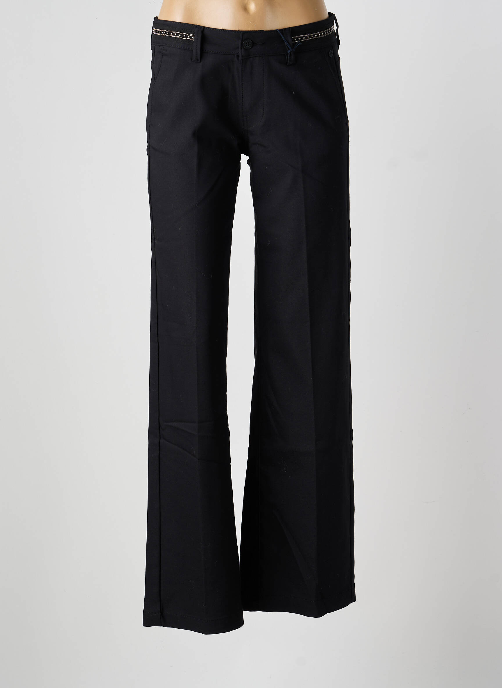 Pantalon evazat talie cu cleme talie înaltă negru FREEMAN T.PORTER femeie
