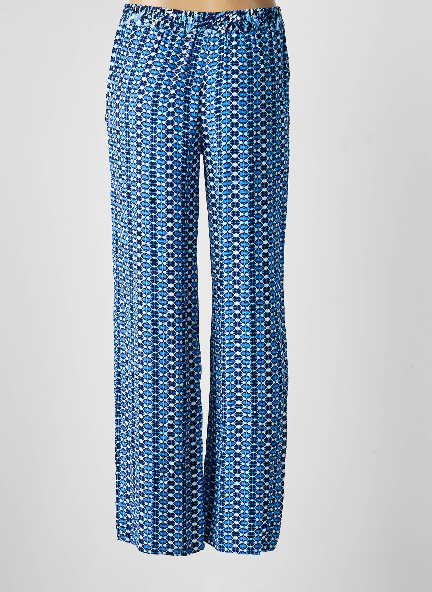Pantalon drept țesătură crep mărime normală albastru OLSEN femeie