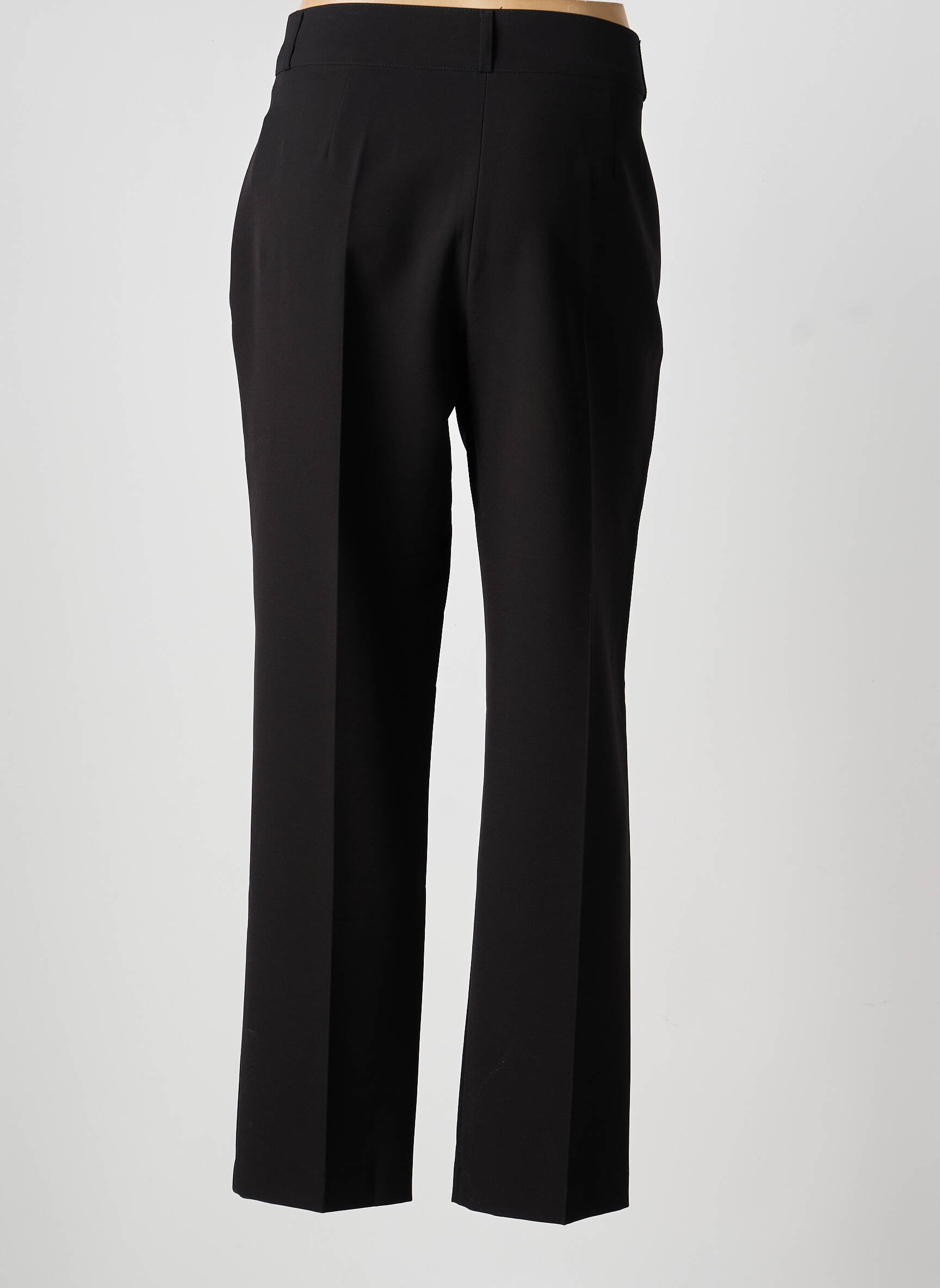 Pantalon drept țesătură crep talie înaltă negru LAUREN VIDAL femeie