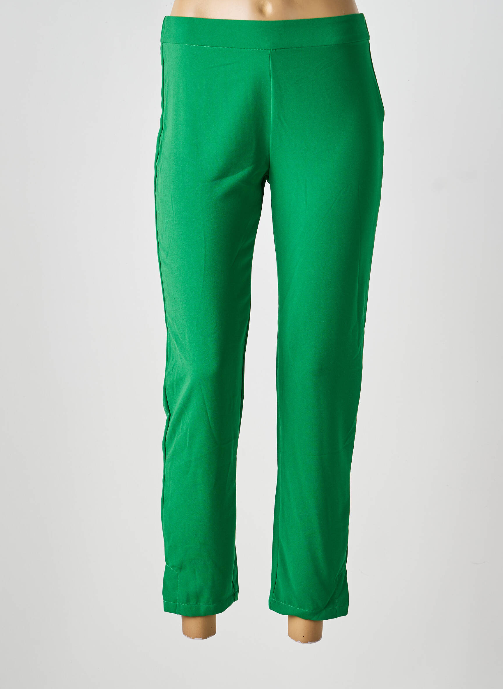 Pantalon 7/8 talie elastică mărime normală verde FELINO femeie